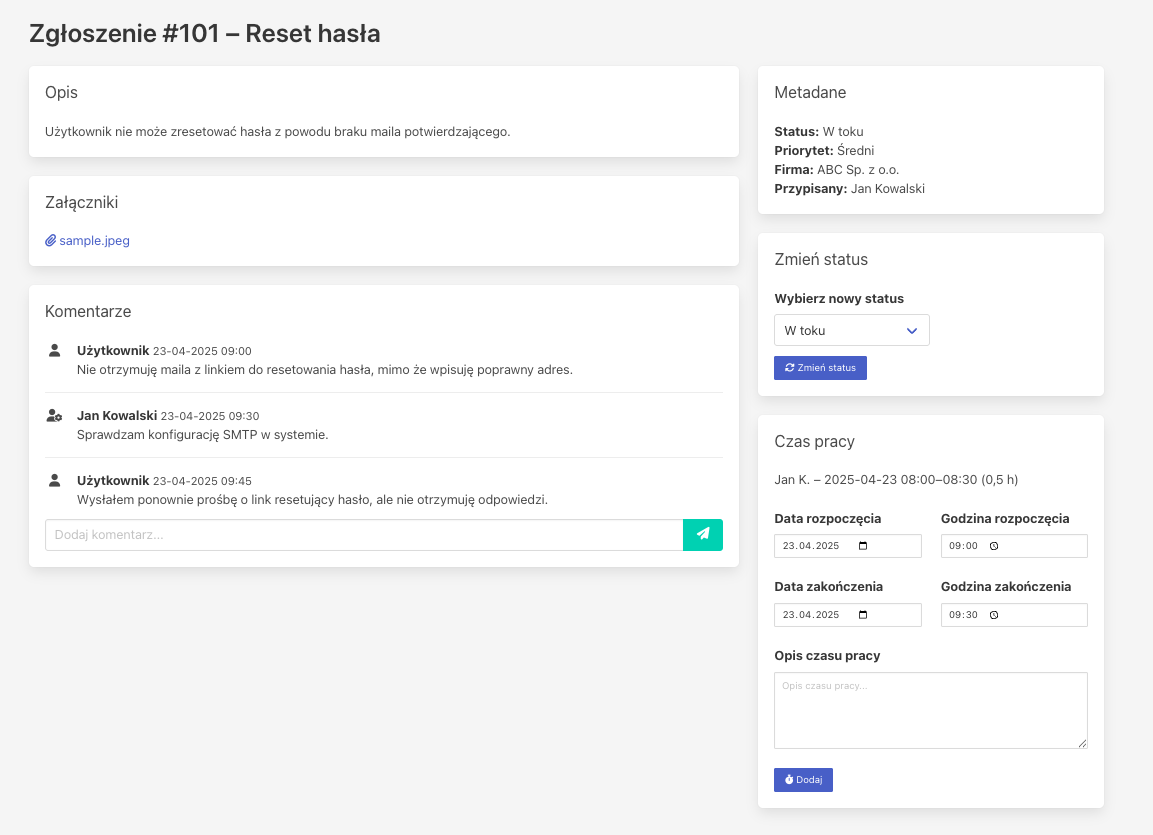 Szczegóły zgłoszenia